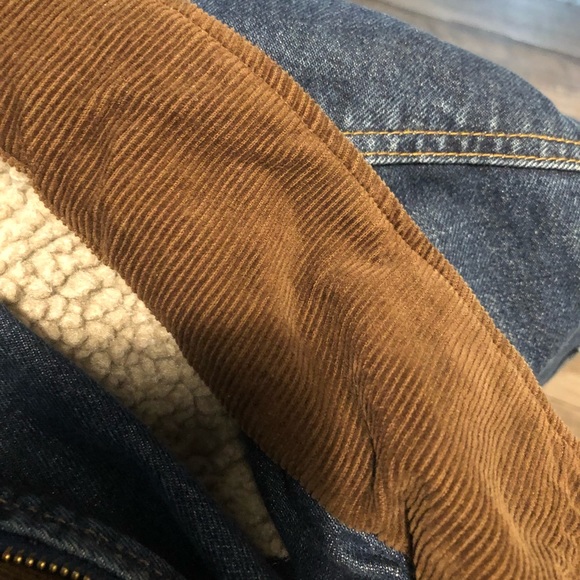 Wrangler Men’s Heavyweight Denim Blue Jean Jacket Gently Used Sized “L” Lined - Picture 9 of 14